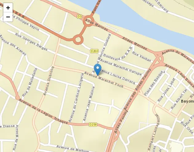 localisation du cabinet d'ostéopathie bayonne